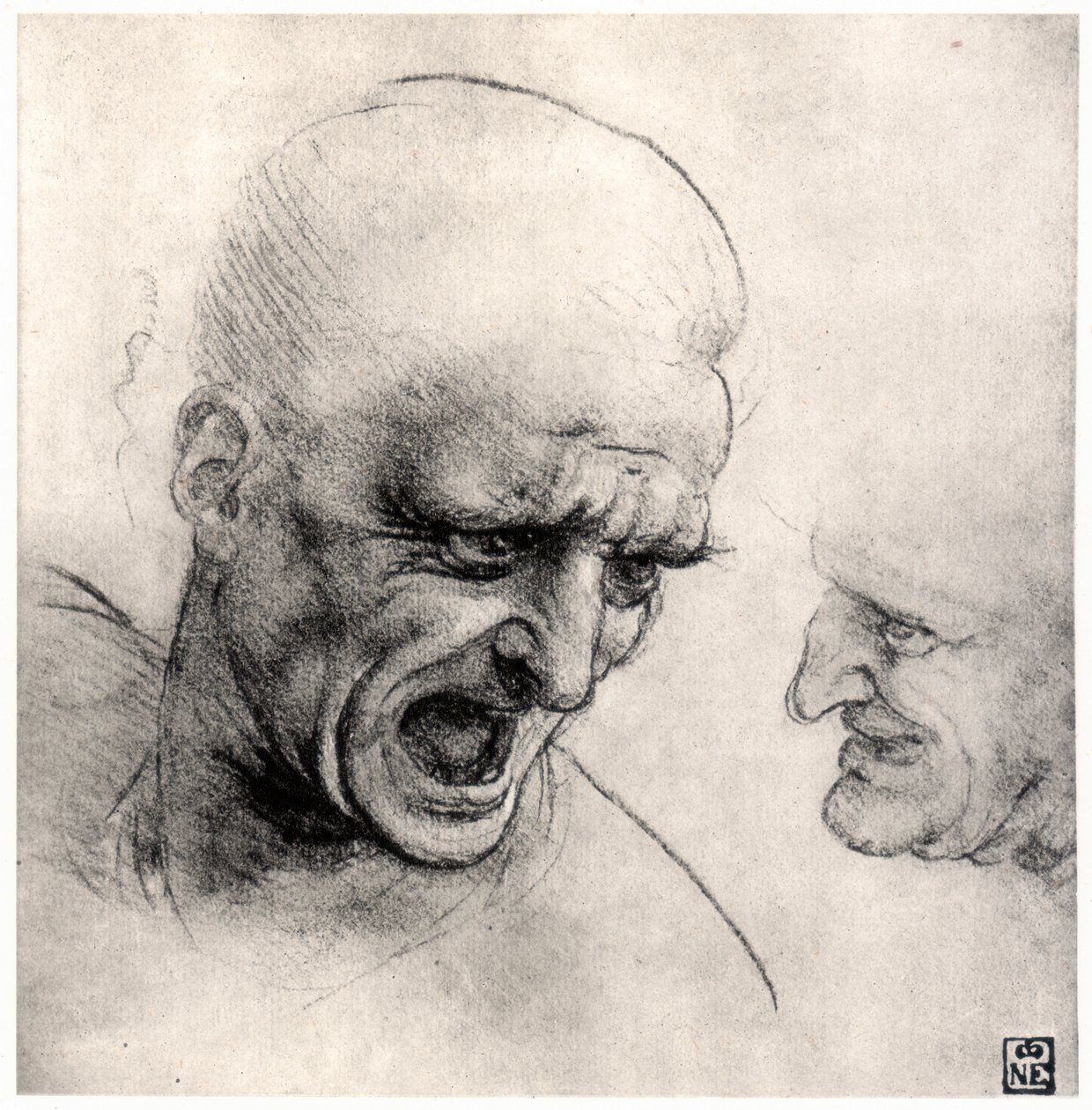 Głowy wojowników, 1503-1505 autorstwa Leonardo da Vinci