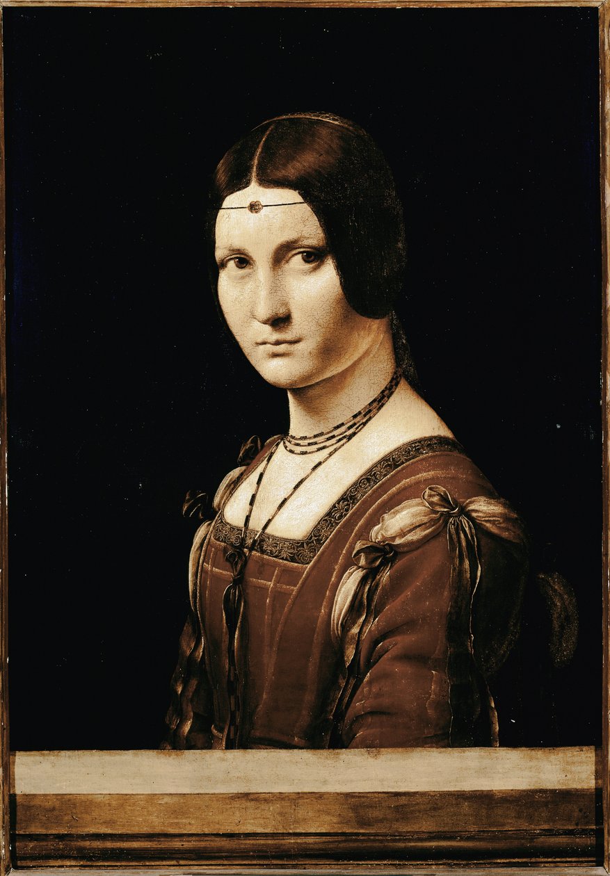 La Belle Ferronniere. (olej na drewnie autorstwa Leonardo da Vinci