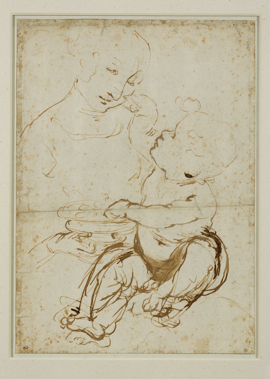 Dziewica z Dzieciątkiem, znana jako Dziewica Owocowa ... autorstwa Leonardo da Vinci