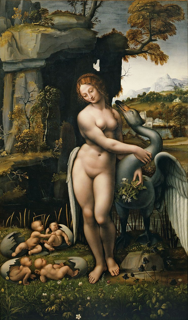 Leda i łabędź autorstwa Leonardo da Vinci,