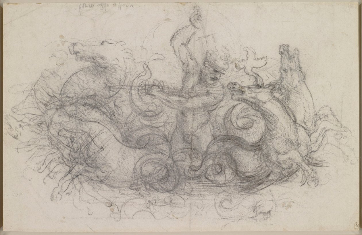 Leonardo da Vinci - Neptun, ok. 1504-5 r. autorstwa Leonardo da Vinci