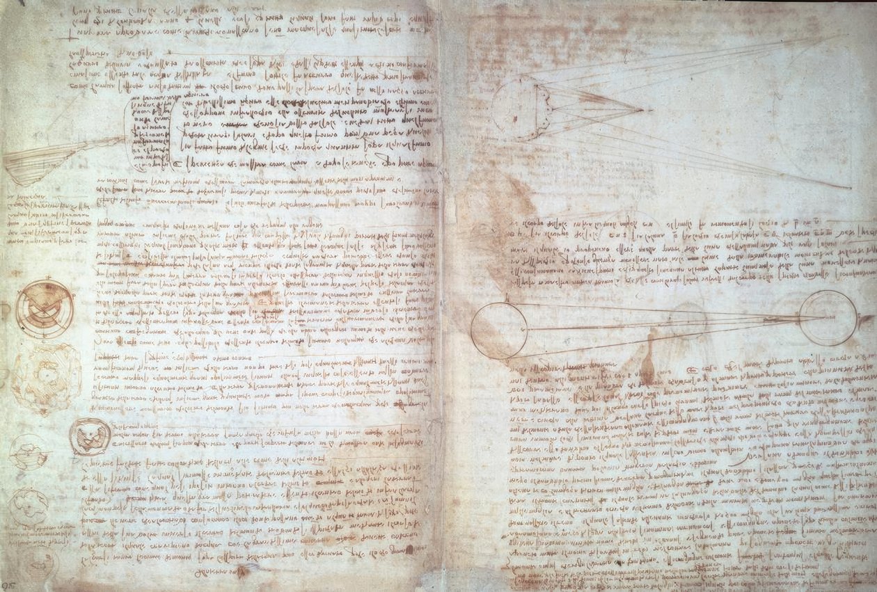Leonardo da Vinci, strony z Cod. Hammer autorstwa Leonardo da Vinci