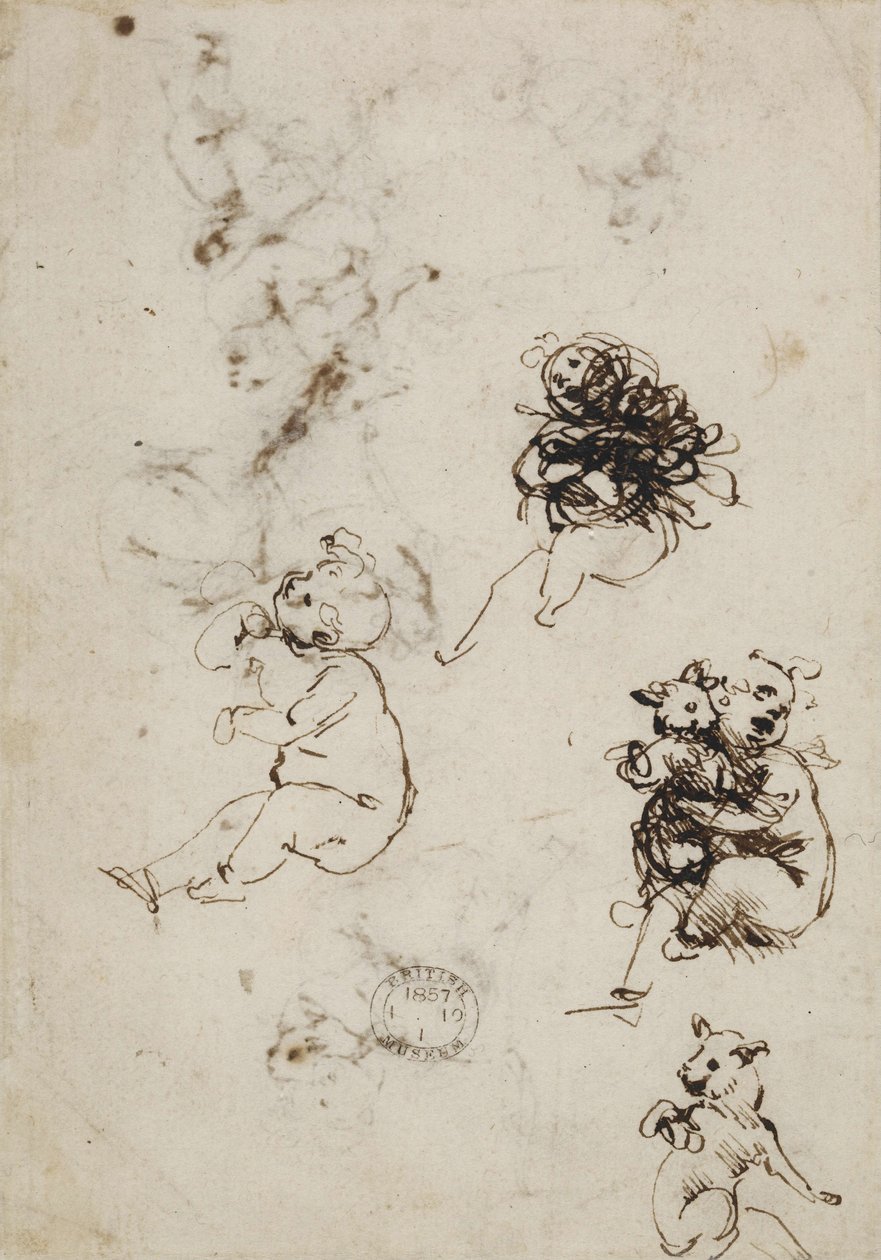 Leonardo da Vinci, obiekt 1857.0110.1 - verso (British Museum) autorstwa Leonardo da Vinci
