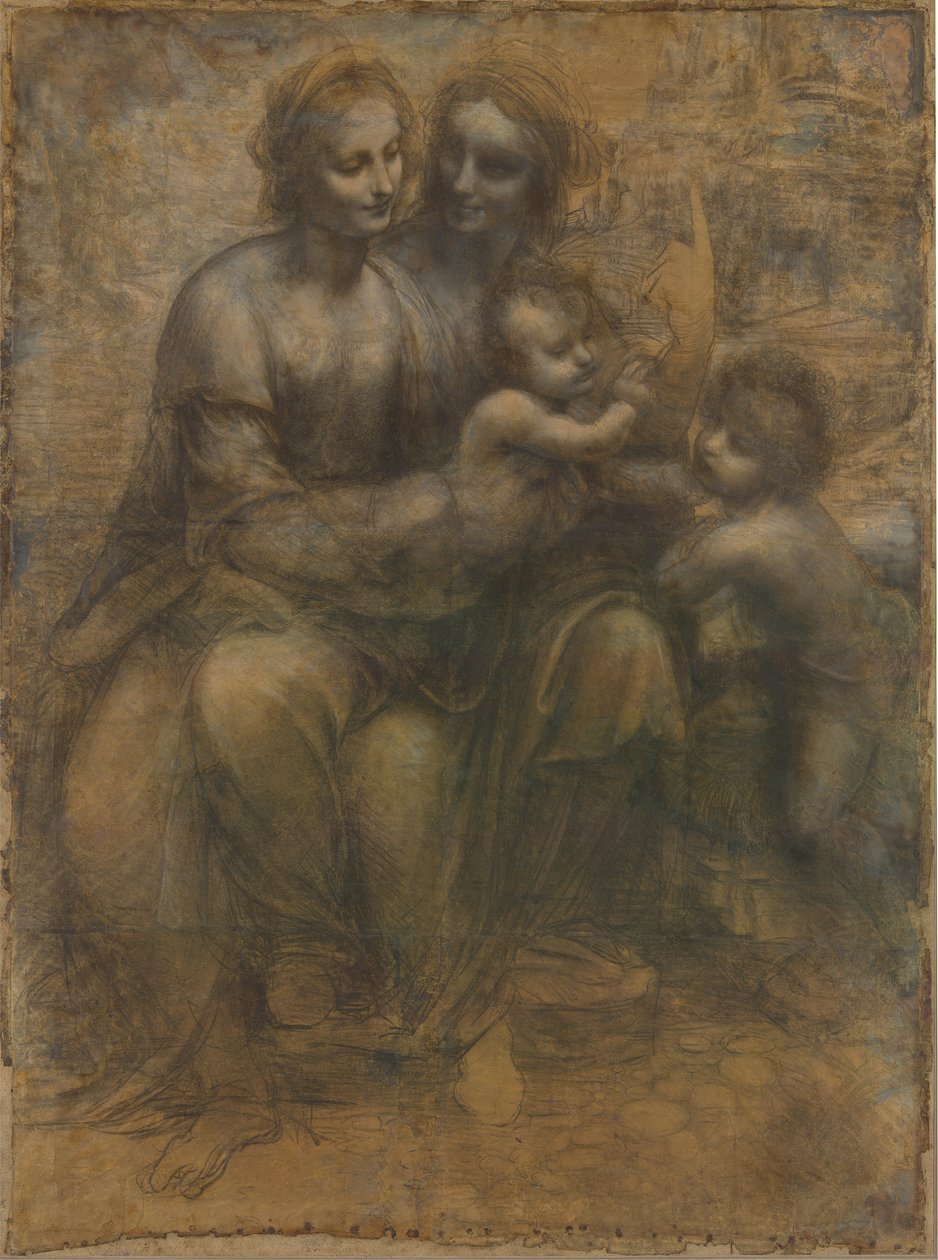 Dziewica z dzieciątkiem i święta Anna autorstwa Leonardo da Vinci