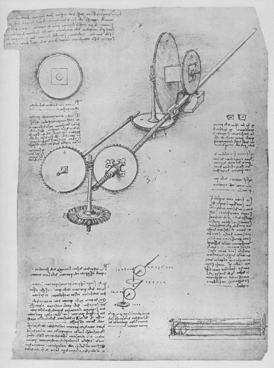 Maszyna do kształtowania prętów żelaznych do produkcji armat, c1480 1945 autorstwa Leonardo da Vinci