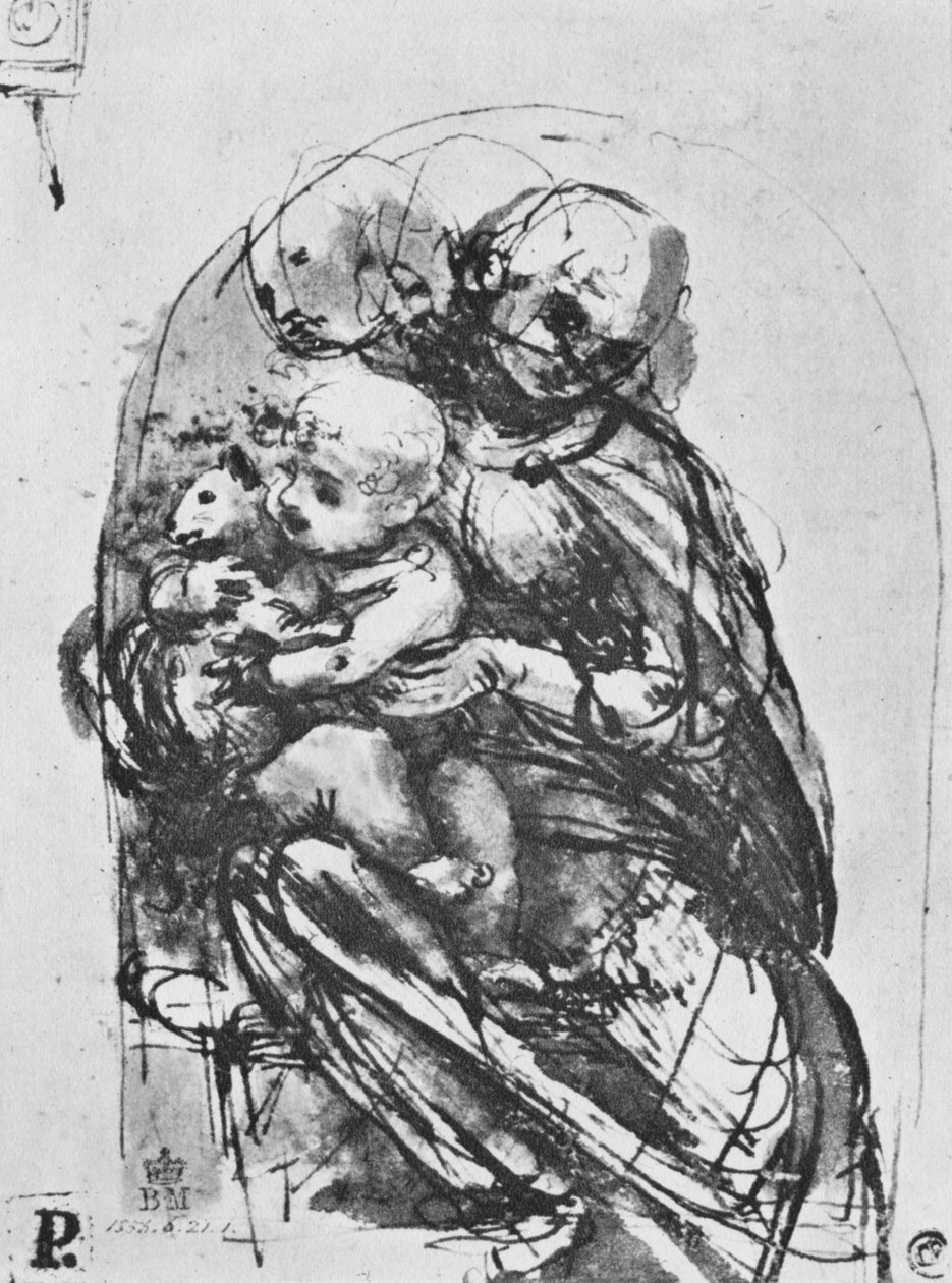 Madonna z Dzieciątkiem z Kotem, 1478-1481 1945 autorstwa Leonardo da Vinci