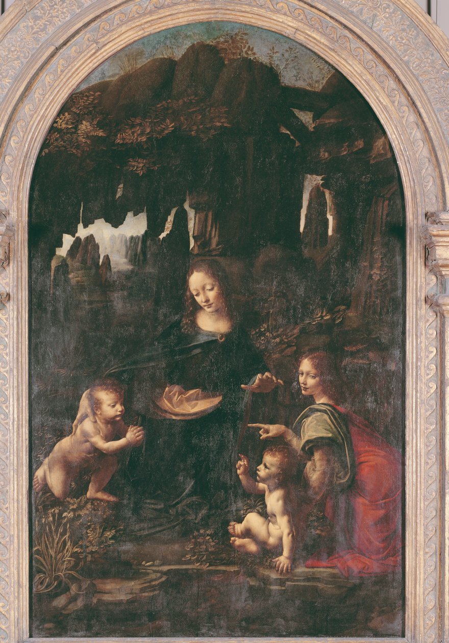 Madonna of the Rocks, ok. 1478 (olej na desce przeniesiony na płótno) autorstwa Leonardo da Vinci