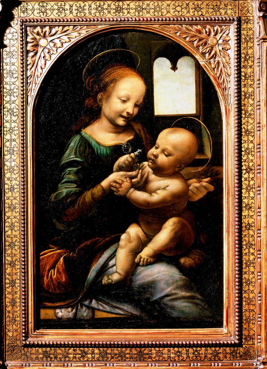 Madonna z kwiatem, Madonna Benois, 1478. autorstwa Leonardo da Vinci