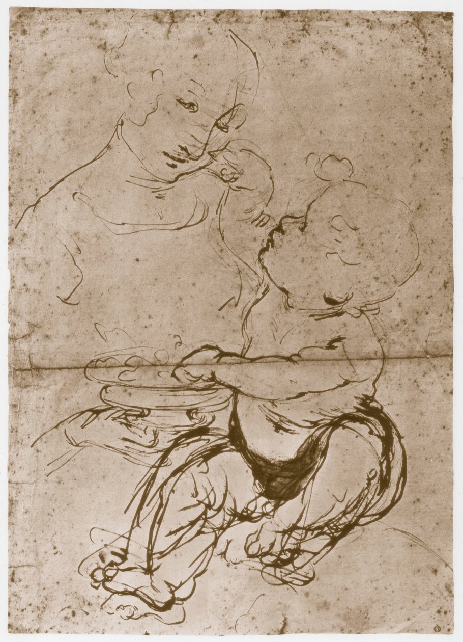 Madonna z Talerzem Owocowym, 1480-82 autorstwa Leonardo da Vinci