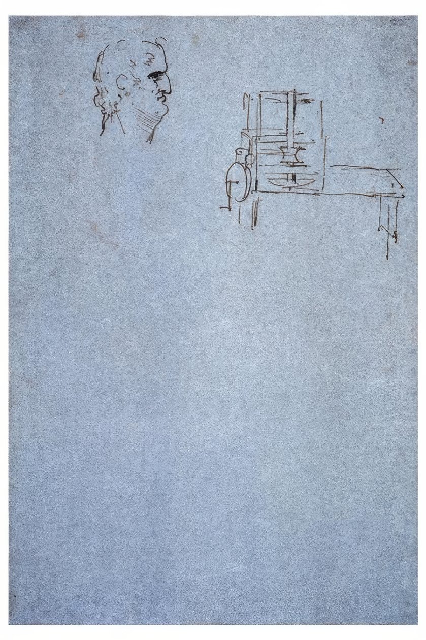 Portret profilu mężczyzny autorstwa Leonardo da Vinci
