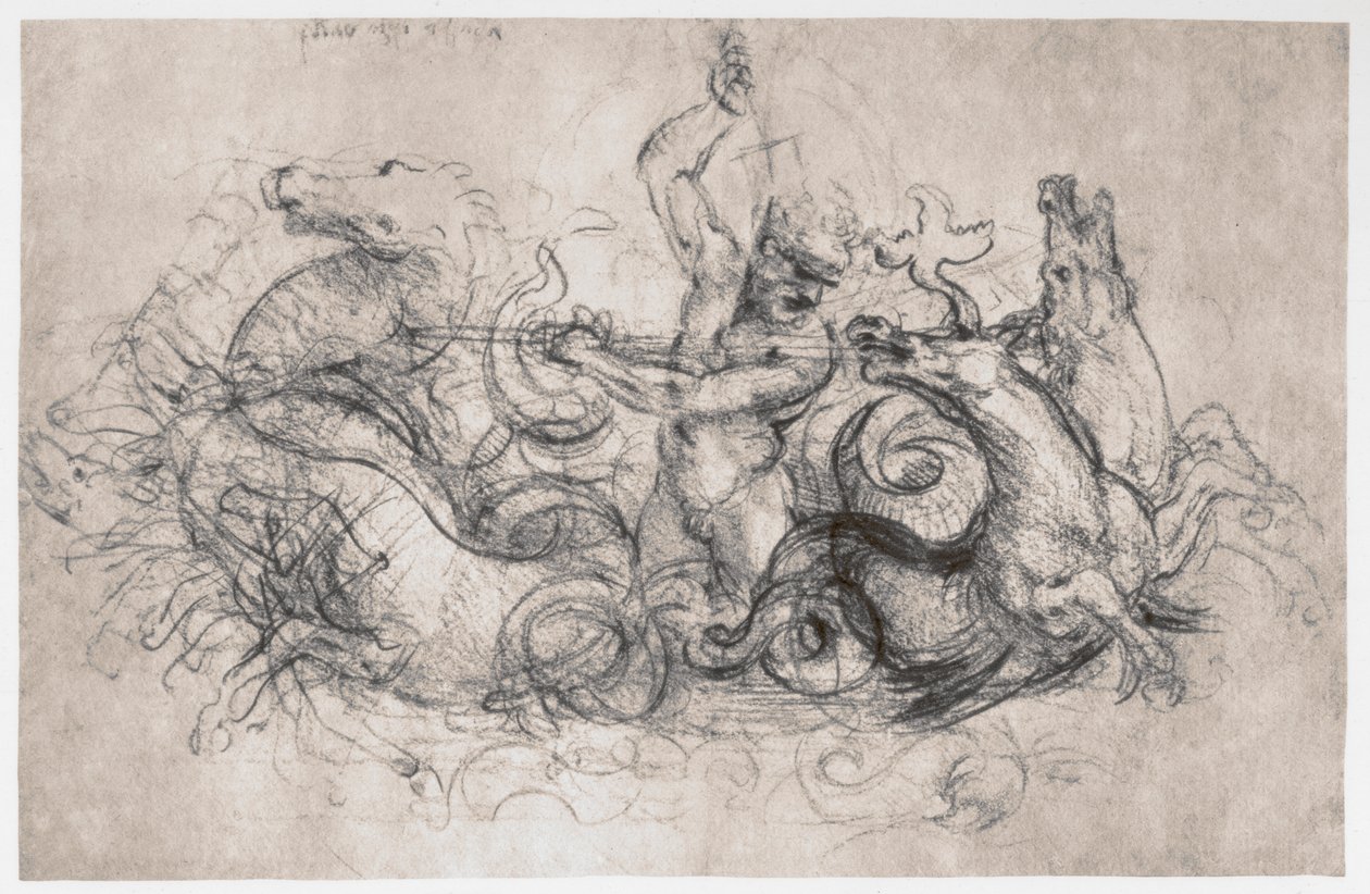 Neptun, ok. 1504 autorstwa Leonardo da Vinci