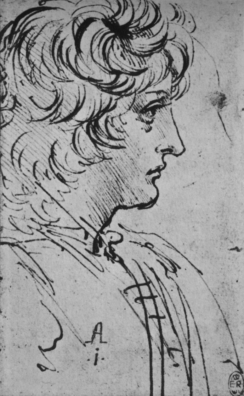 Sylwetka młodzieńca na prawicy, ok. 1480 1945 r. autorstwa Leonardo da Vinci