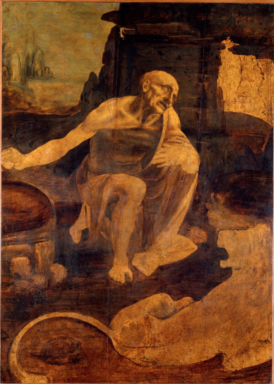 Święty Hieronim, ok. 1480 (olej na drewnie) autorstwa Leonardo da Vinci