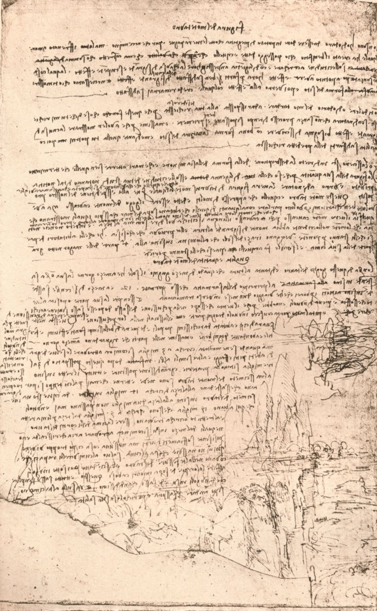 Szkic gór ormiańskich, c1472-c1519 1883 autorstwa Leonardo da Vinci