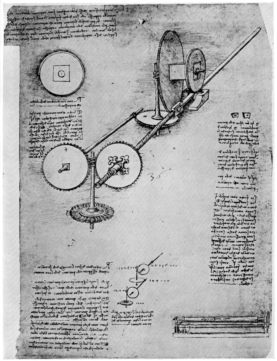 Szkic walcowni, c1500-1510 1954 autorstwa Leonardo da Vinci