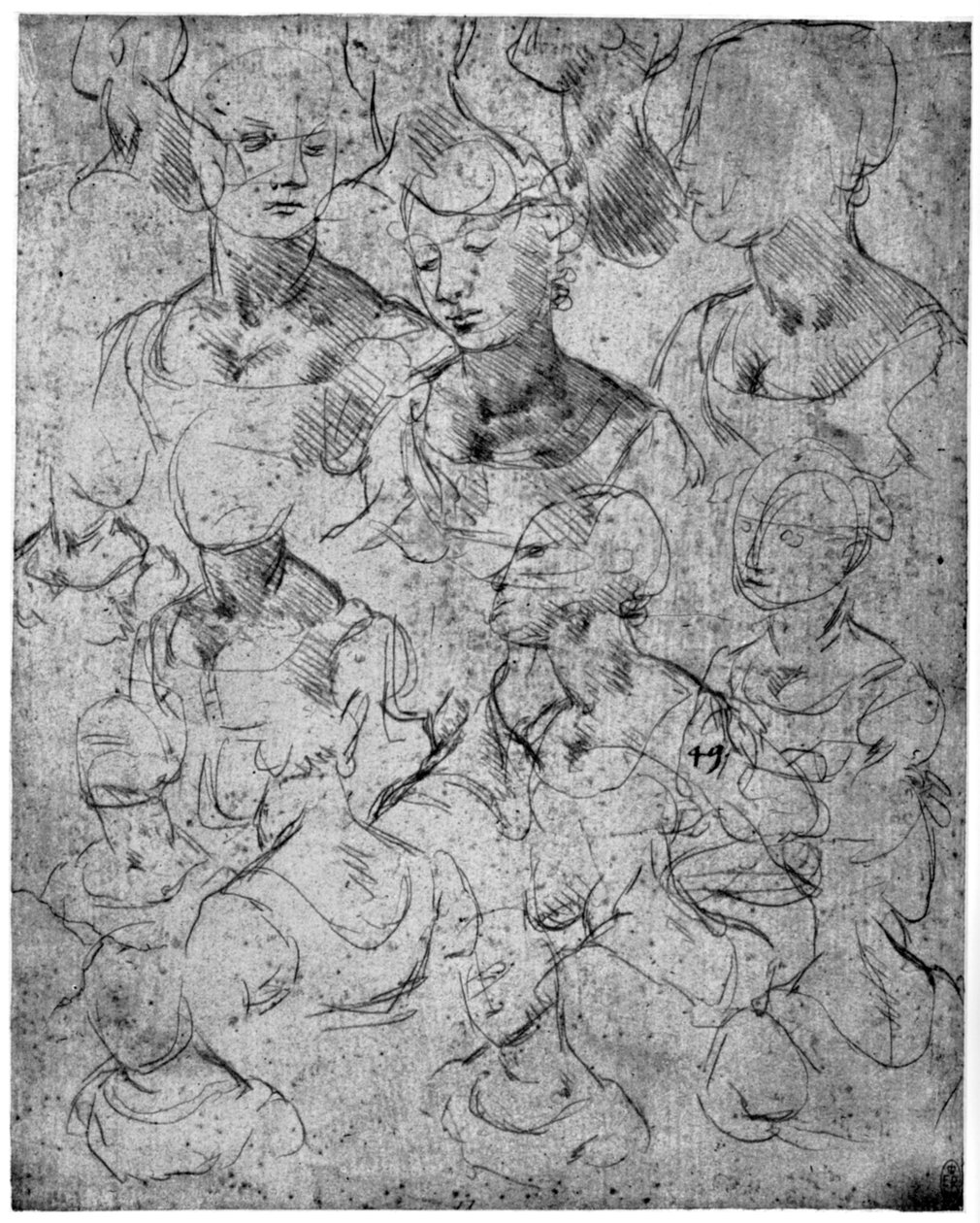 Studia dla figury kobiecej o połowie długości, XV w. 1954 autorstwa Leonardo da Vinci