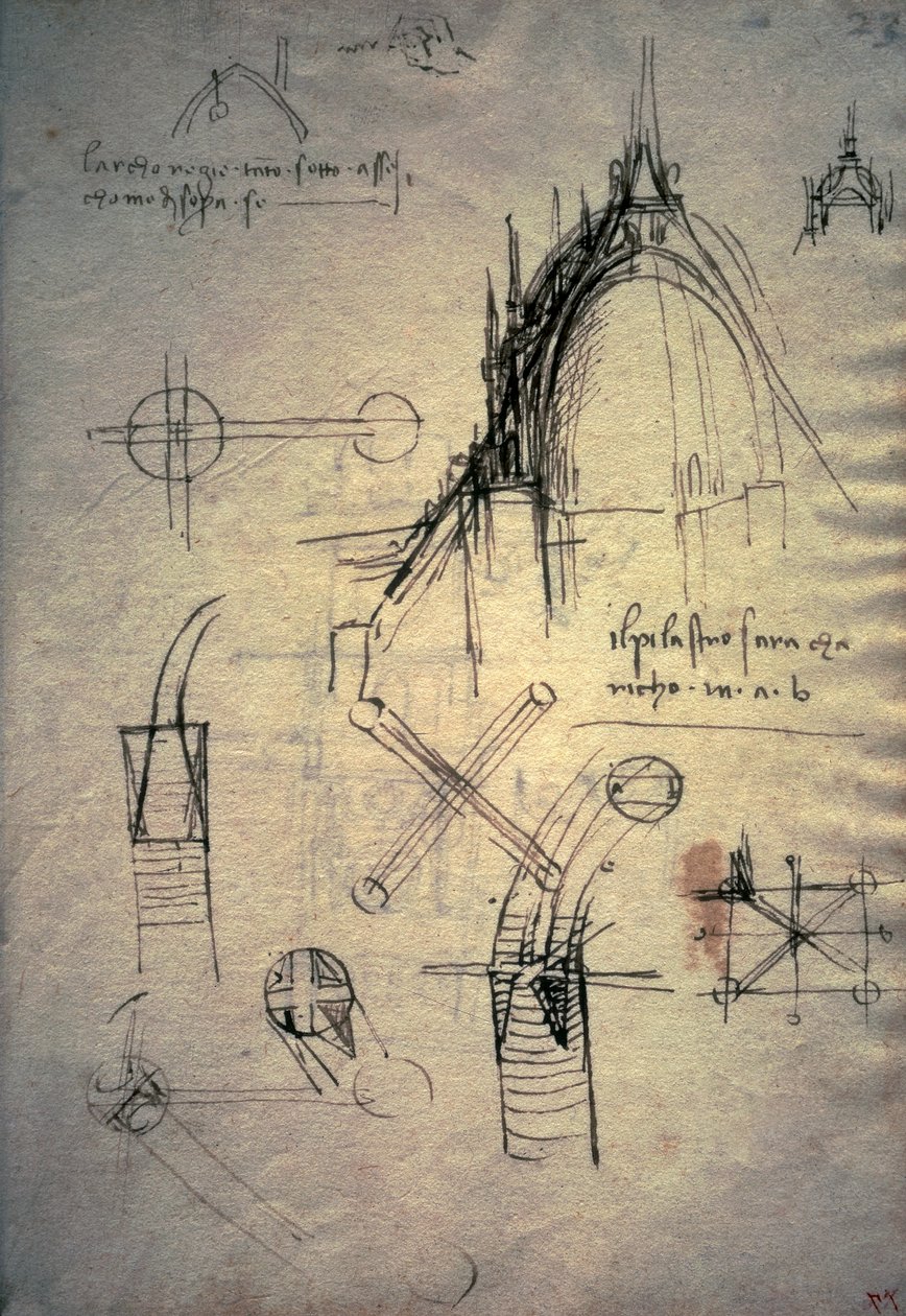 Studia do latarni katedralnej, Codex Trivulzianus autorstwa Leonardo da Vinci