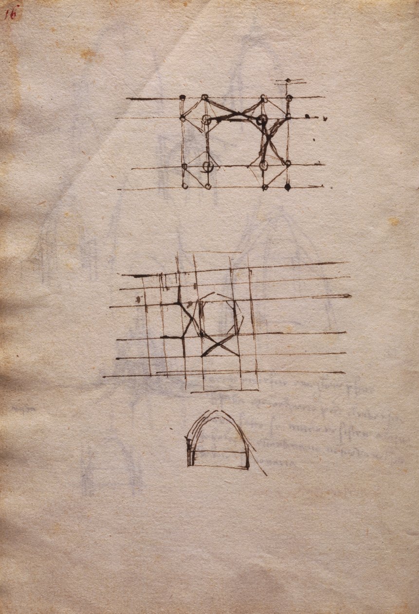 Studia do latarni katedralnej z Codex Trivulzianus autorstwa Leonardo da Vinci