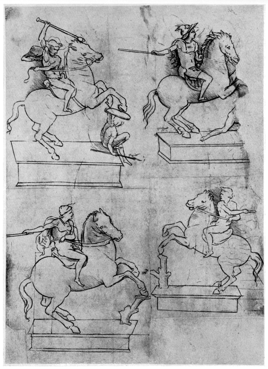Studia do pomnika Sforzów, c1488-1493 1954. autorstwa Leonardo da Vinci
