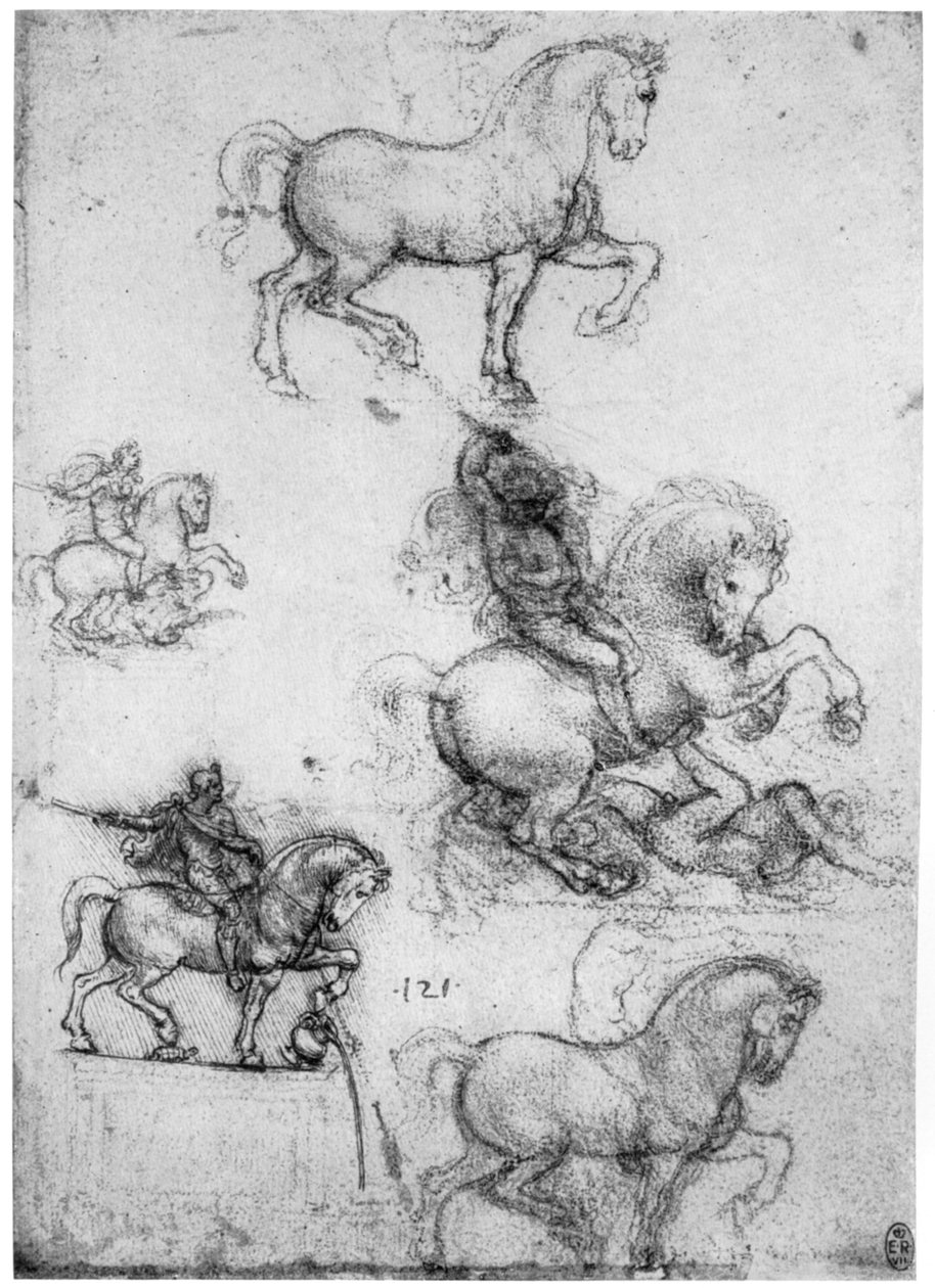 Studia do pomnika Trivulzio, ok. 1508 1954. autorstwa Leonardo da Vinci
