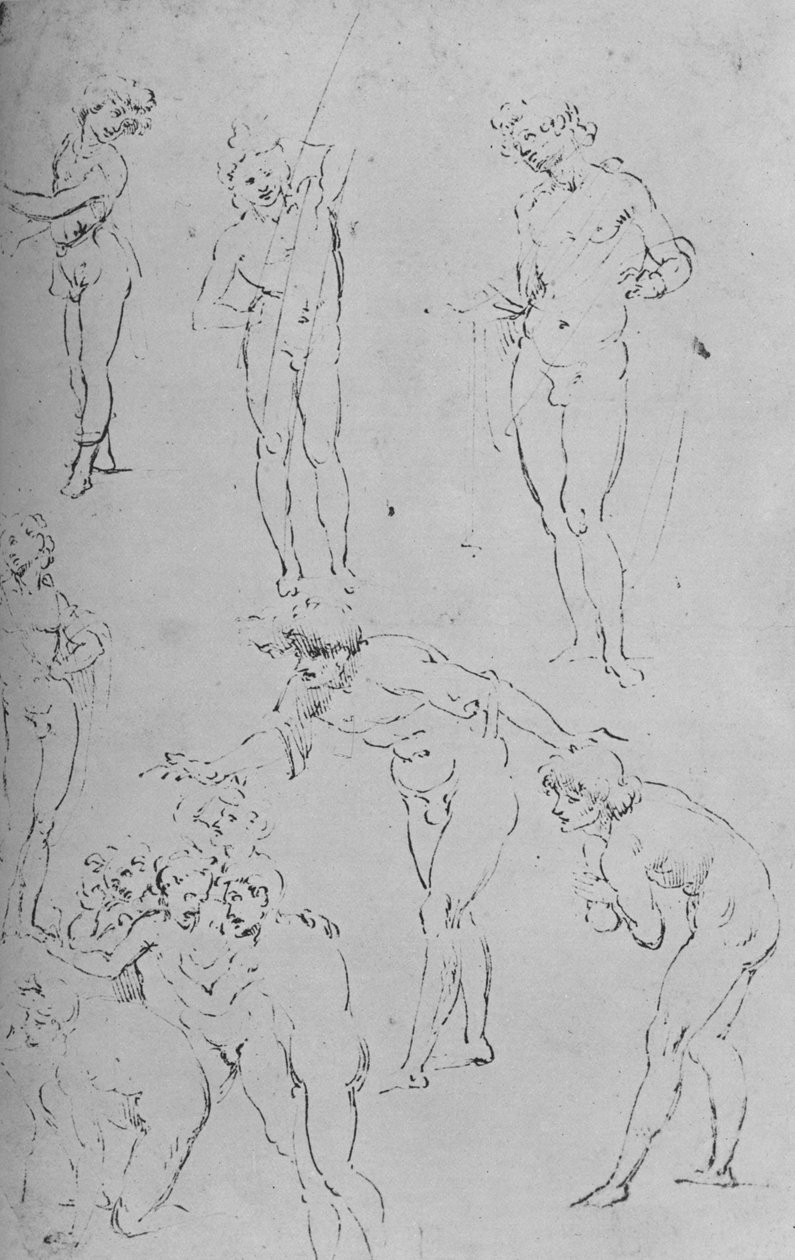 Studia postaci i grupy postaci, ok. 1500 1945 r autorstwa Leonardo da Vinci