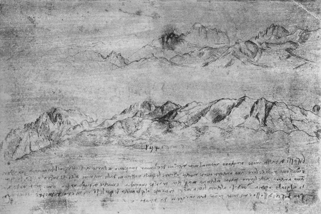 Badania pasm górskich, ok. 1480 1945 r autorstwa Leonardo da Vinci