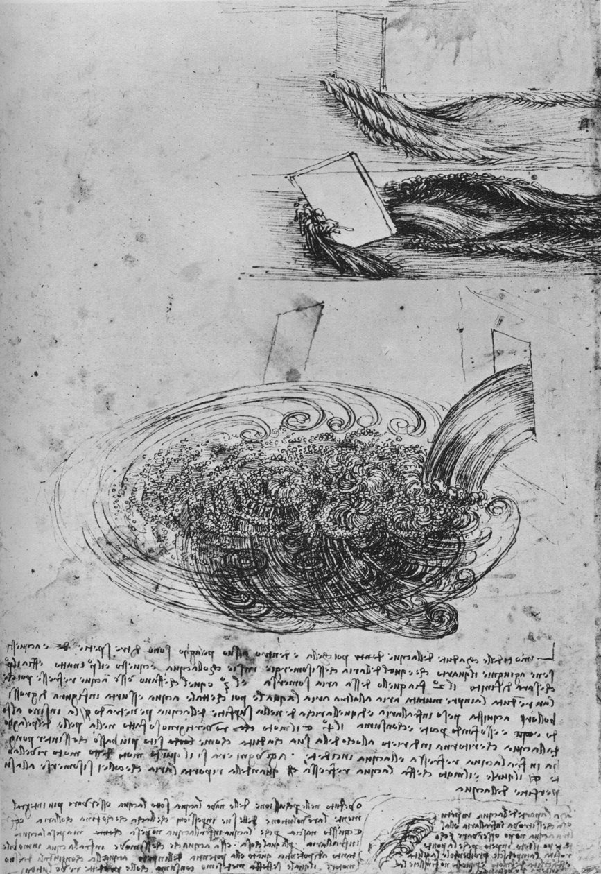 Badania formacji wodnych, ok. 1480 1945 r autorstwa Leonardo da Vinci