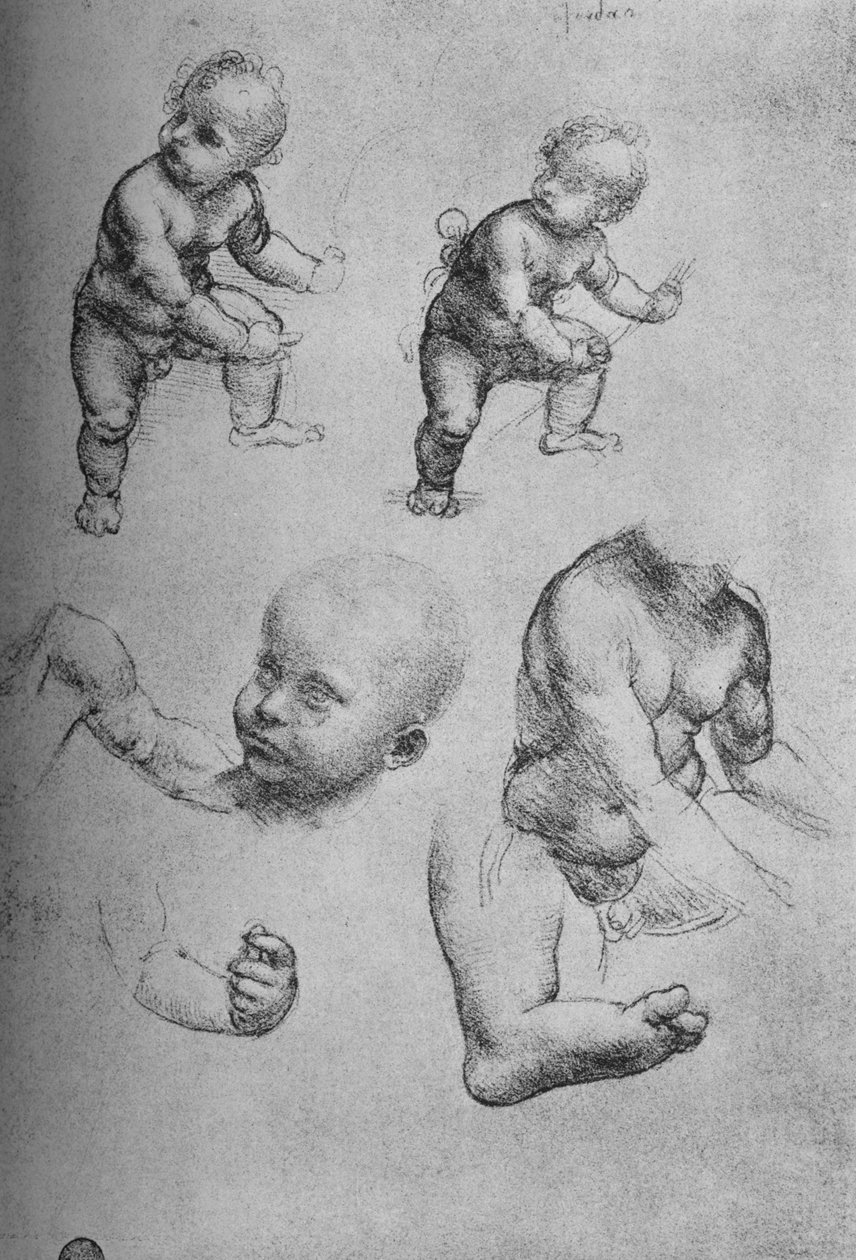 Studia dziecka i części dziecka, ok. 1480 1945 r autorstwa Leonardo da Vinci