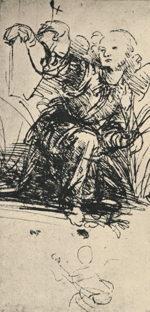 Studia klęczącego anioła, c1467-1519 1945 autorstwa Leonardo da Vinci