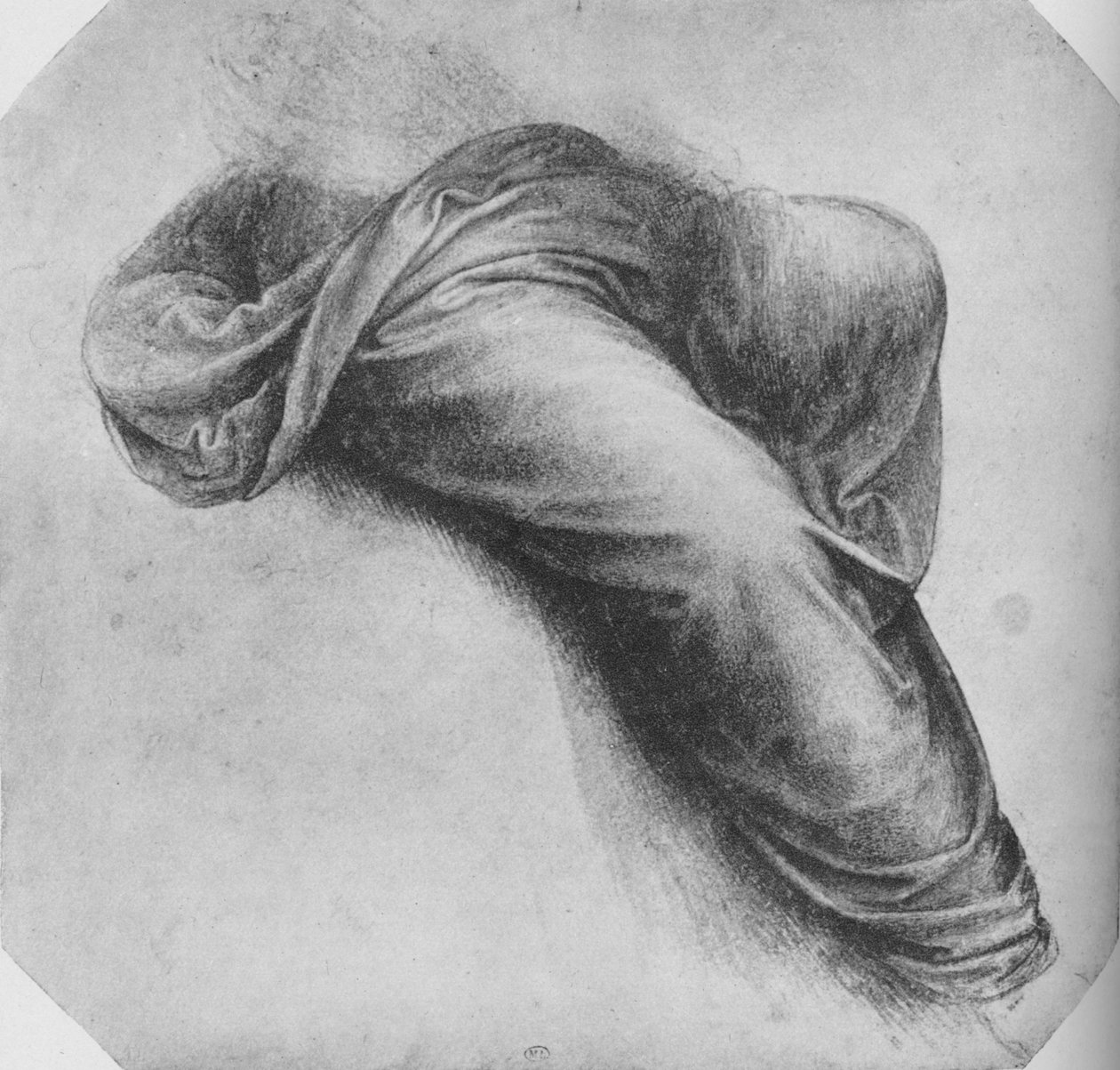 Studia draperii postaci siedzącej po prawej stronie, c 1480 1945 autorstwa Leonardo da Vinci
