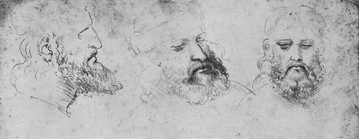 Studia naczelnika Cesare Borgii z trzech punktów widzenia, ok. 1480 1945 r autorstwa Leonardo da Vinci