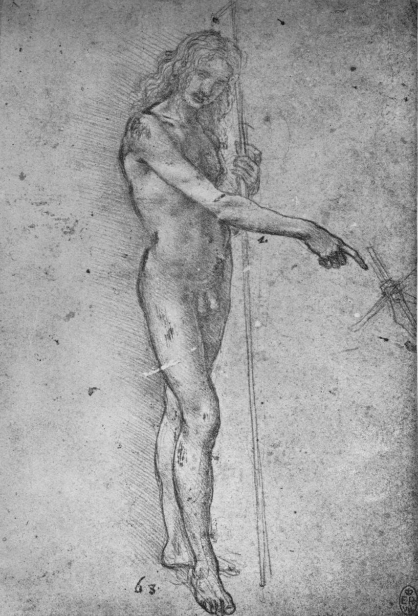 Studium dla młodego św. Jana Chrzciciela, ok. 1480 1945 r. autorstwa Leonardo da Vinci