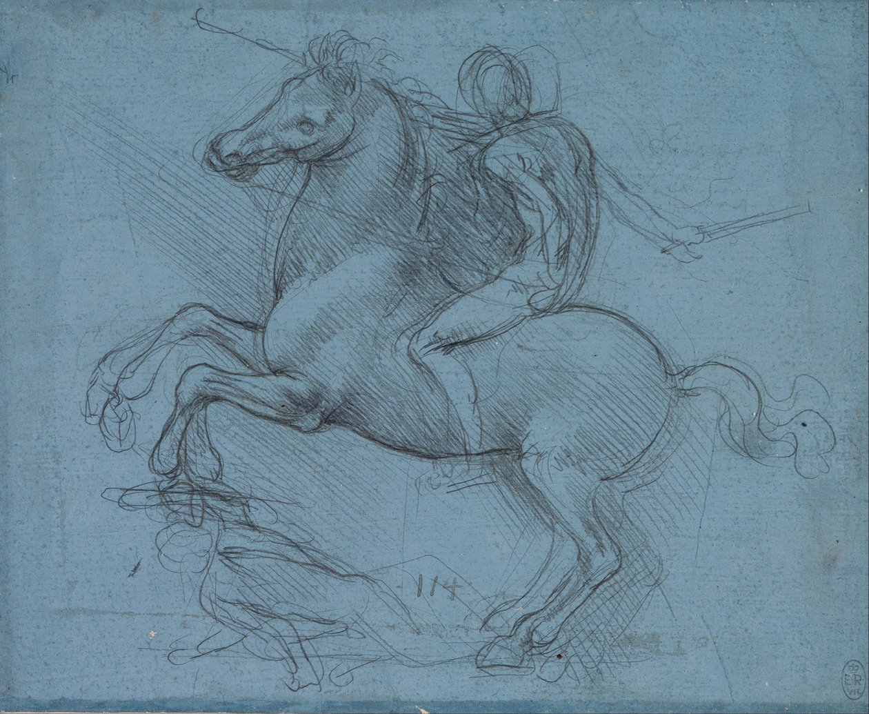 Studium pomnika jeździeckiego (recto) autorstwa Leonardo da Vinci