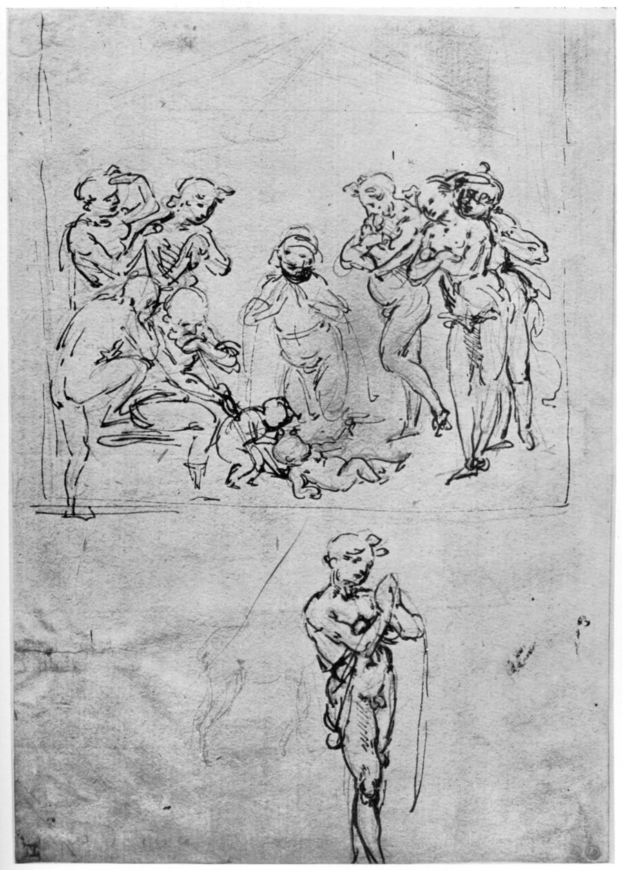 Studium Adoracji Trzech Króli, c1481 1954. autorstwa Leonardo da Vinci