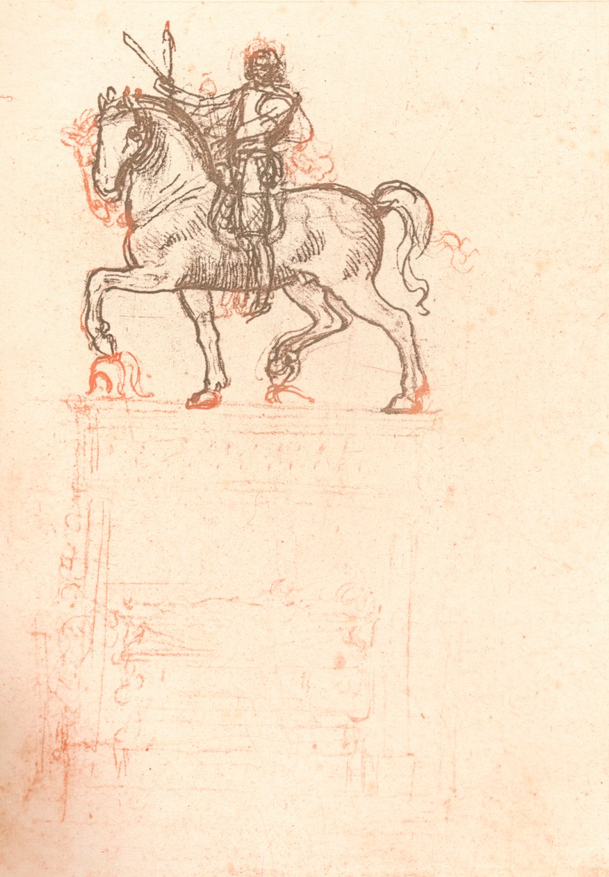 Studium do pomnika Sforzów, c1482-c1499 1883 autorstwa Leonardo da Vinci