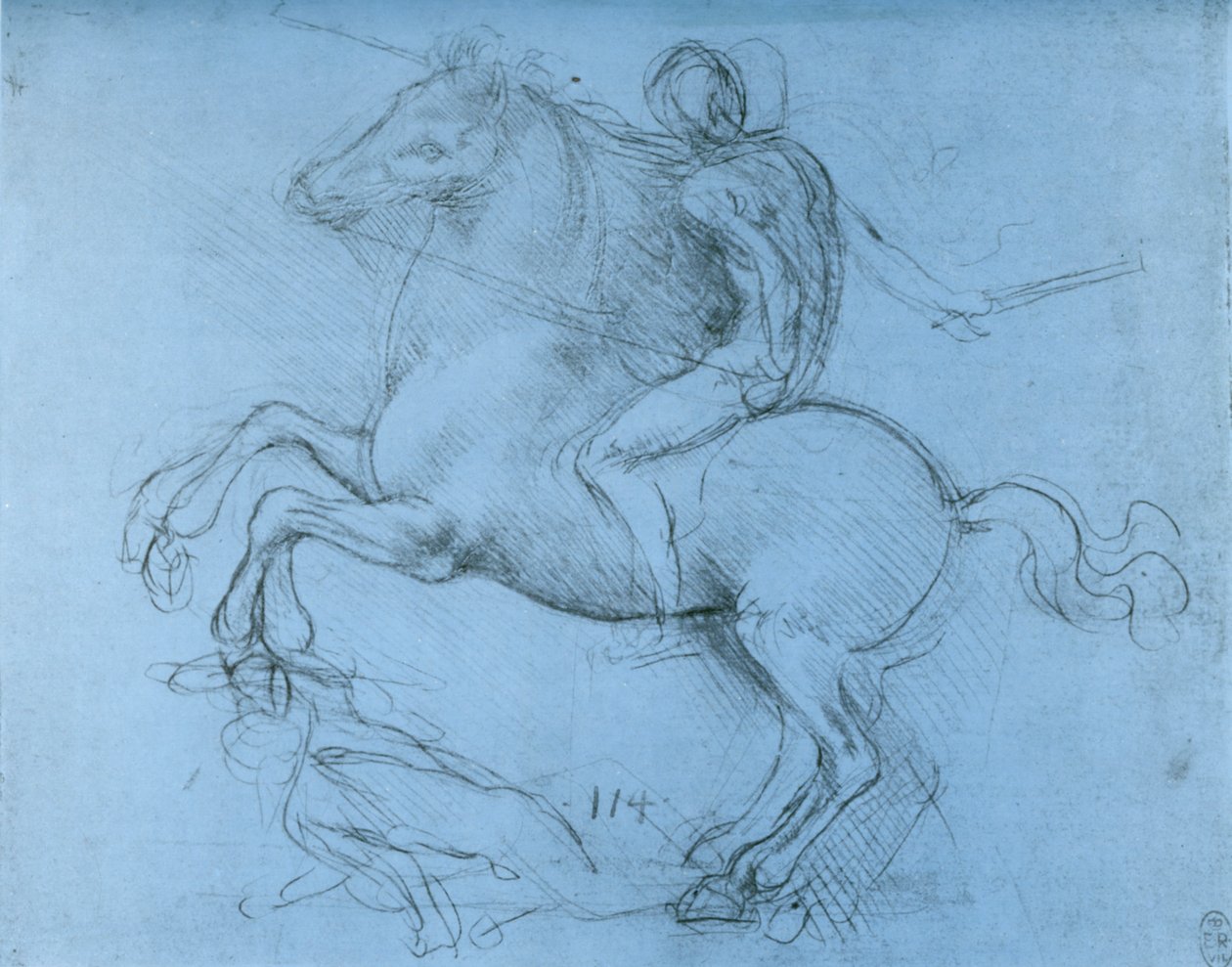 Studium do pomnika Sforzów, c1488-1493 1954. autorstwa Leonardo da Vinci