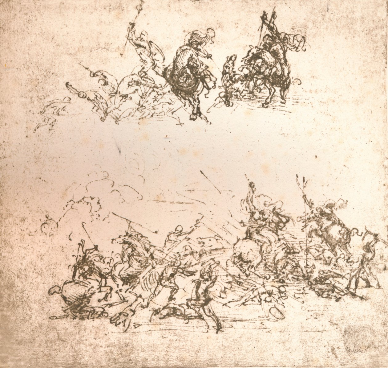 Studium do karykatury Bitwy pod Anghiari, c1472-c1505 1883 autorstwa Leonardo da Vinci