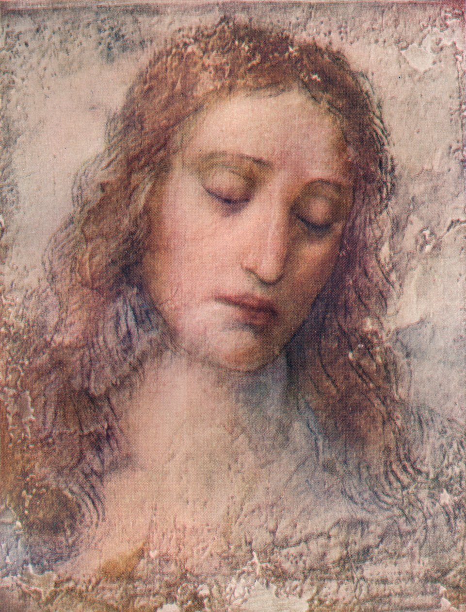 Studium dla głowy Chrystusa na Ostatnią Wieczerzę, c1495, 1911 autorstwa Leonardo da Vinci