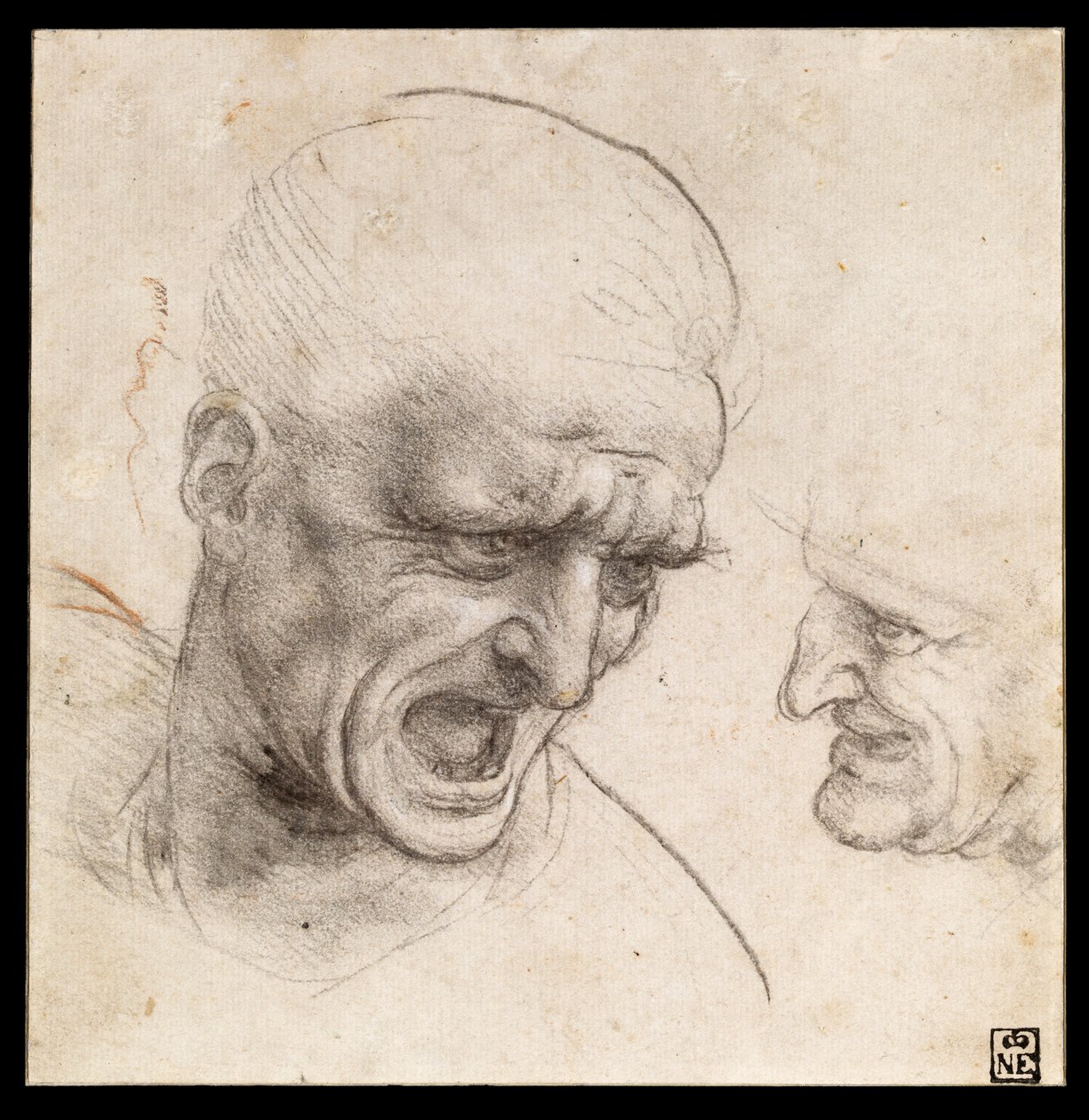 Studium głów dwóch wojowników w bitwie pod Anghiari autorstwa Leonardo da Vinci