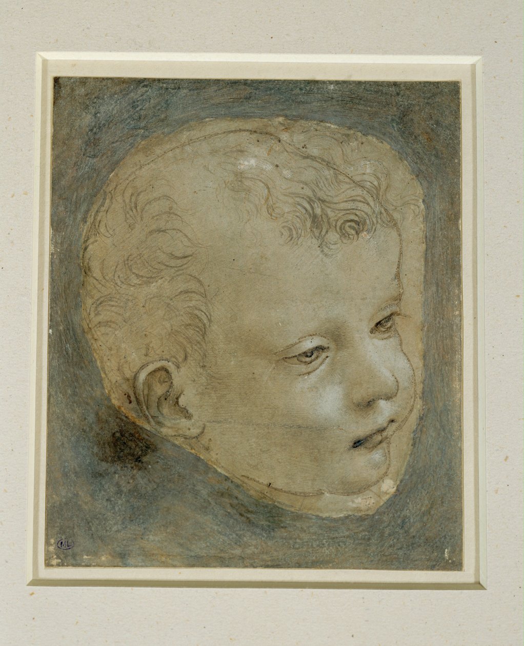 Głowa dziecka trzy czwarte w prawo ... autorstwa Leonardo da Vinci