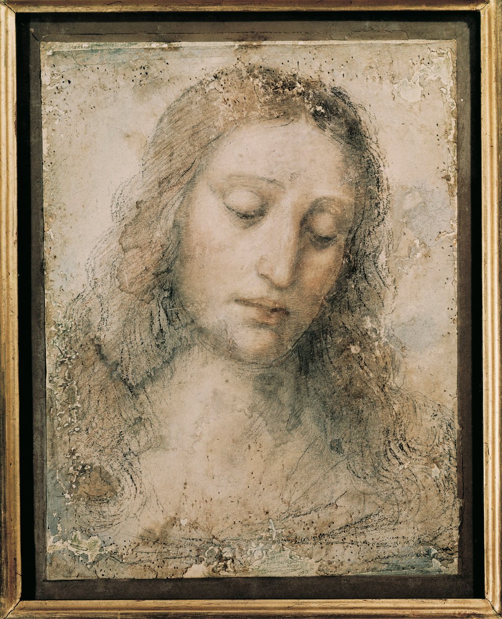 „Głowa Chrystusa Odkupiciela” Rysunek autorstwa ucznia Leonarda da Vinci autorstwa Leonardo da Vinci