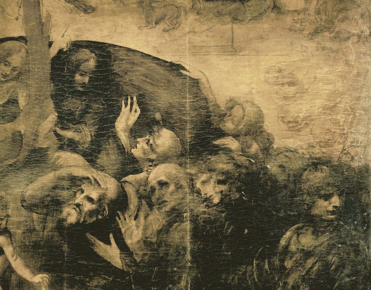 Pokłon Trzech Króli (obraz na drewnie) autorstwa Leonardo da Vinci