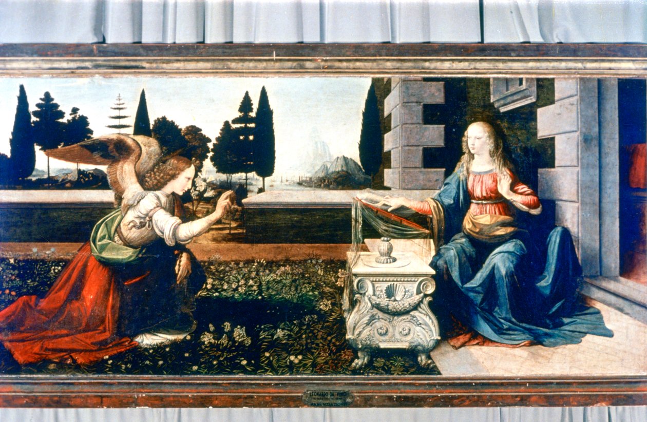 Zwiastowanie, 1472-1475 autorstwa Leonardo da Vinci