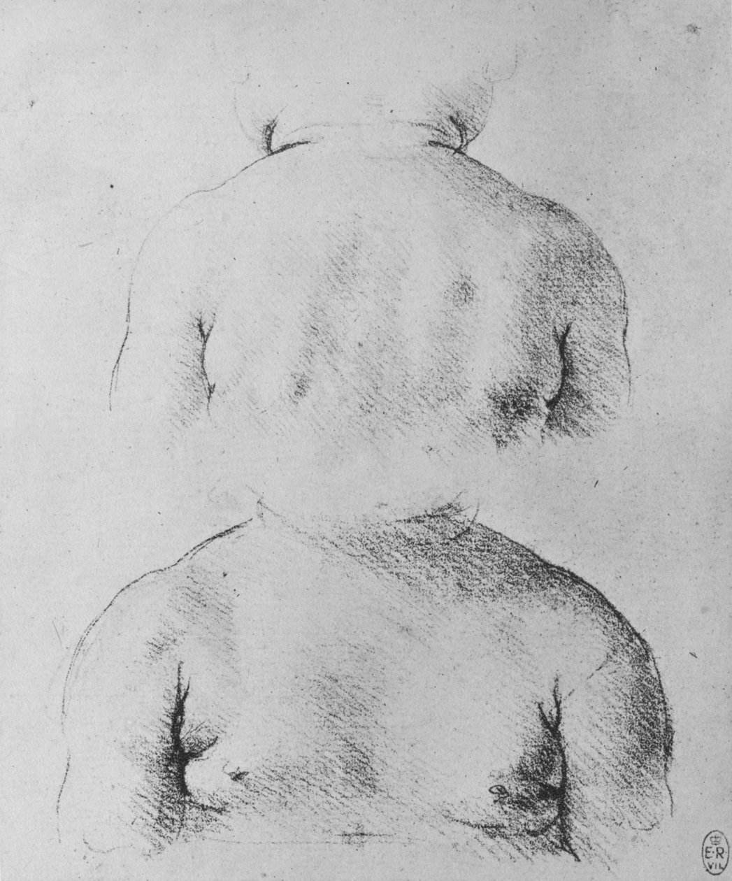 Popiersie niemowlęcia, widok z przodu iz tyłu, ok. 1480 1945 r. autorstwa Leonardo da Vinci