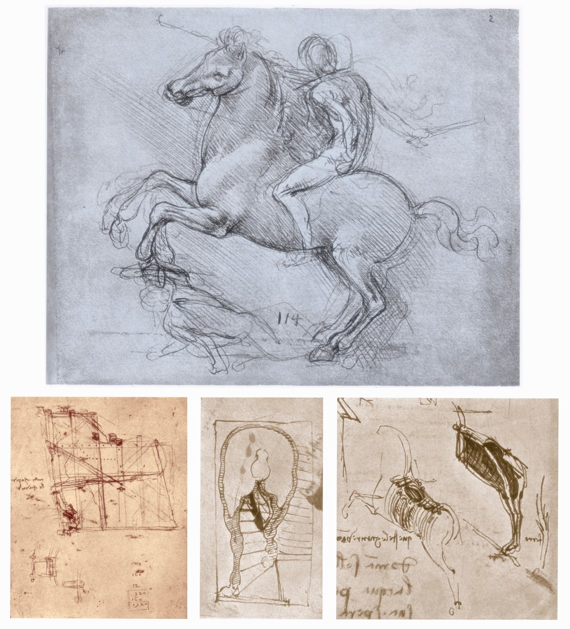 Pomnik Sforzów, c1488-1493 autorstwa Leonardo da Vinci