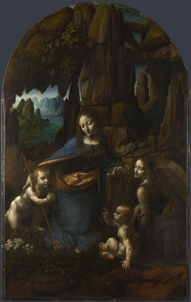 Dziewica na Skale, między 1492 a 1508 autorstwa Leonardo da Vinci