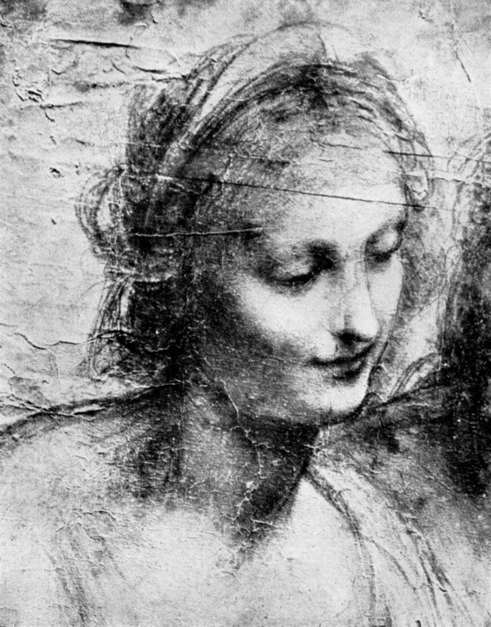 Głowa Madonny, XV wiek, lata 30. XX wieku. autorstwa Leonardo da Vinci