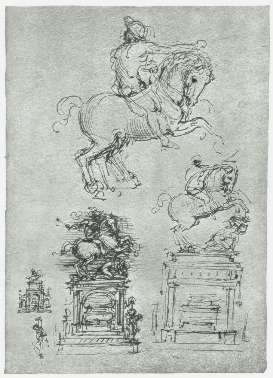 Pomnik Trivulzio, c1511 autorstwa Leonardo da Vinci
