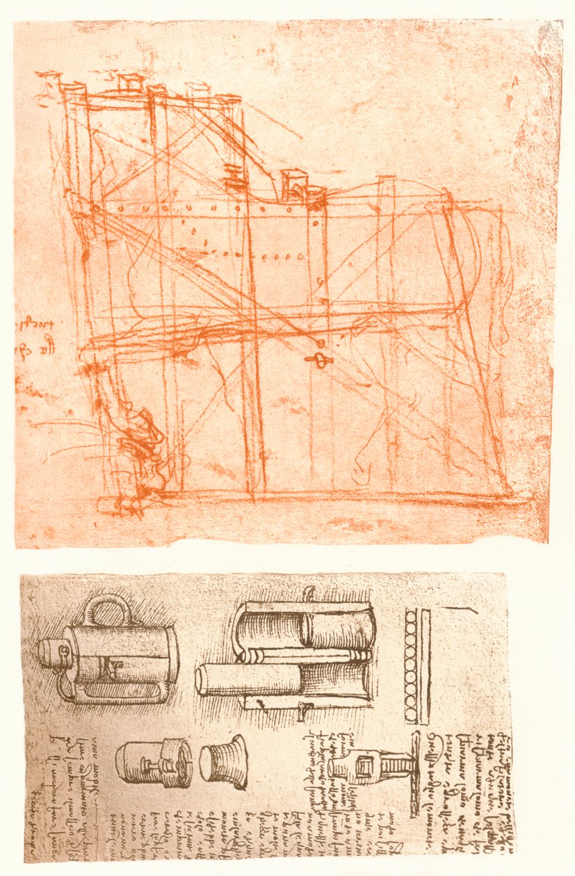 Dwa rysunki, c1472-c1519 1883 autorstwa Leonardo da Vinci