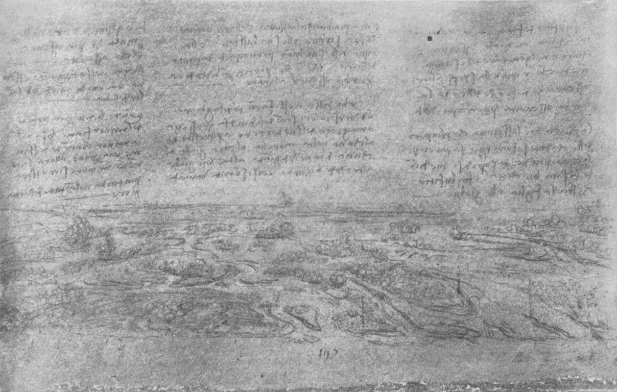 Widok delty, c1480 1945 autorstwa Leonardo da Vinci